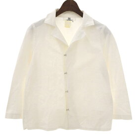 ワイズ Y's コットン 七分袖 ジャケット シャツ 白 ホワイト レディース size3 [Y02917]