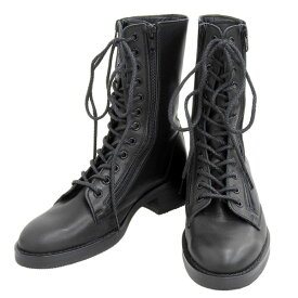 ◆美品◆ ヨウジヤマモト Yohji Yamamoto レザー レースアップブーツ 黒 ブラック size3 [Y02959]