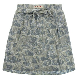 MARNI マルニ サイズ40 イタリア製 フロントリボン コットン 総柄 フレア スカート レディース [Y02857] 【中古】
