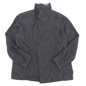 ◆美品◆ イッセイミヤケ ISSEY MIYAKE コットン ハイネック プルオーバー シャツ ブラック系 メンズ size2 [Y03012]