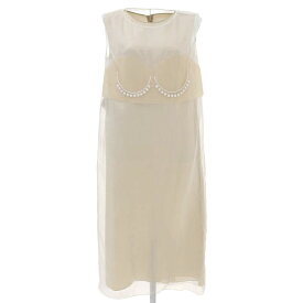 【中古】 ◆未使用◆ メゾンマルジェラ Maison Margiela シルク シアーワンピース レディース ベージュ 白タグ コレクションライン [Y03238]