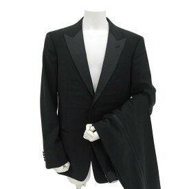 超美品 ジョルジオ アルマーニ GIORGIO ARMANI タキシード シングル スーツ 2つボタン メンズ 54 黒 ブラック 黒タグ 【中古】