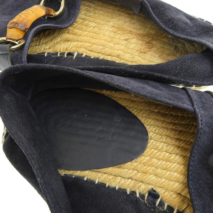 楽天市場 グッチ Gucci バンブー エスパドリーユ フラットシューズ メンズ 靴 紺 Size W 中古 Brand Closet