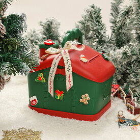 オーナメント クリスマス 包装 箱 DIY可能 貯金箱 ギフトボックス おもしろ りんご入れ ケース PP ラッピング 大きい お菓子入れ 小物入れ リボン付き 袋 バッグ 収納 贈り物