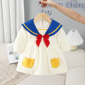 ワンピース キッズ 長袖 蝶結び 冬 女の子 子供服 セーラー服 ドレス 秋 春 通園 通学 プレゼント キッズ服 ベビーワンピース 可愛い オシャレ かわいい ベビー ドレス 子供 キッズワンピース