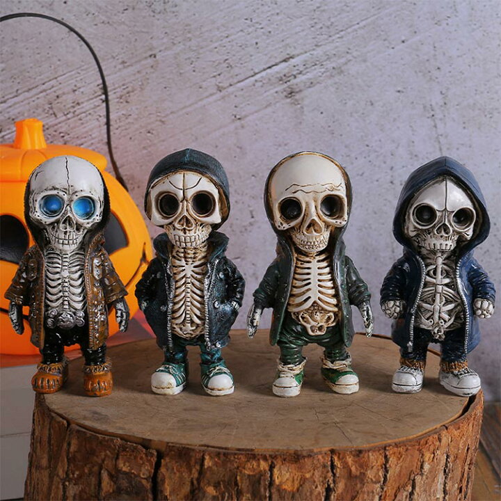 楽天市場】ハロウィン スケルトン 置物 飾り スカル ドクロ 髑髏 人形 
