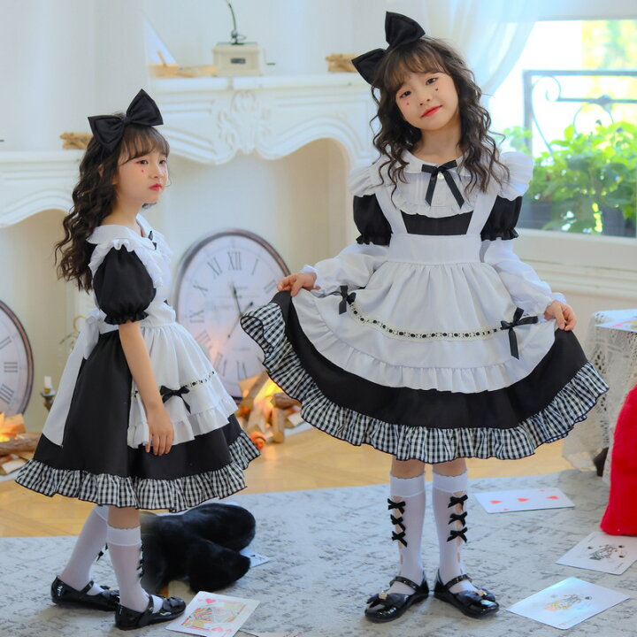 楽天市場】【4点セット】メイド服 子供 ハロウィン コスプレ 衣装 仮装 
