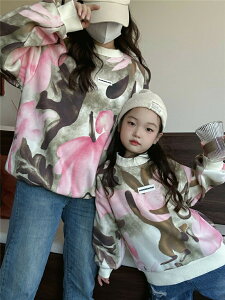 女の子 ペアルック 親子 親子お揃い服 赤ちゃん トレーナー 綿 親子 ペアルック プルオーバーパーカー 秋 冬 ファッション カジュアル 親子ペアルック トップス ゆったり ママ ブランド 長袖