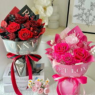 プリザーブドフラワー プリザーブドローズ バラ レッドローズ 赤いバラ バラの花束 バラのブーケ 枯れな…