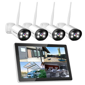 F.R.C. �G�t�E�A�[���E�V�[ NEXTEC [ SET-14A31-4 ] �l�b�g���[�N�h�ƃJ����x4�� + 10�C���`���j�^�[���ڃ��R�[�_�[(1TB HDD����) �̃Z�b�g�b300����f IP66:�h�o�h�� ���̌��m�E�ԊO��+���FLED �X�}�z�A�v