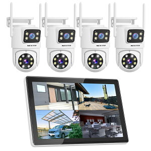 F.R.C. �G�t�E�A�[���E�V�[ NEXTEC [ SET-14A32R-4 ] �l�b�g���[�N�h�ƃJ���� x4�� + 10�C���`���j�^�[���ڃ��R�[�_�[(1TB HDD����) �Z�b�g �㉺2�J�����Ƃ�300����f�EPTZ�@�\���ڊĎ��J���� �_�u���A�CIP