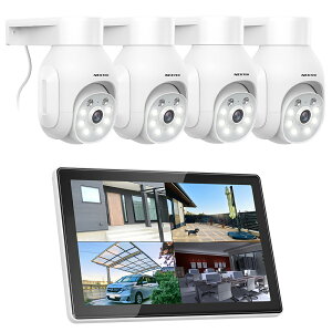 F.R.C. �G�t�E�A�[���E�V�[ NEXTEC [ SET-14A54R-4 ] �l�b�g���[�N�h�ƃJ���� ×4�� + 10�C���`���j�^�[���ڃ��R�[�_�[(1TB HDD����) �Z�b�g 500����f�EPTZ�@�\���� �Ď��J�����E�����ǔ��@�\���� IP�J��