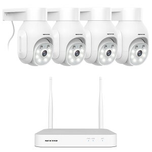 F.R.C. �G�t�E�A�[���E�V�[ NEXTEC [ SET-11A54R-4 ] �l�b�g���[�N�h�ƃJ���� ×4�� + 1TB HDD���ڃ��R�[�_�[(10��܂Őڑ��\) �̃Z�b�g�b 500����f�EPTZ�@�\���� �Ď��J�����E�����ǔ��@�\���� IP�J��