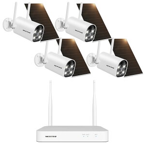 F.R.C. �G�t�E�A�[���E�V�[ NEXTEC [ SET-11S41-4 ] �l�b�g���[�N�h�ƃJ���� x4�� + 1TB HDD���ڃ��R�[�_�[(10��܂Őڑ��\) �̃Z�b�g�b 400����f�E �\�[���[�p�l�����ځE�Ď��J�����EIP�J���� ���C��