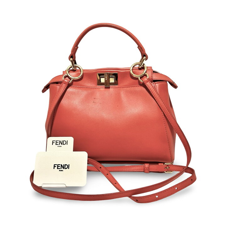楽天市場】FENDI フェンディ ミニ ピーカブー レザー 2WAY ショルダー 