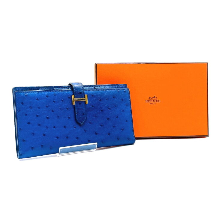 楽天市場】HERMES エルメス ベアンスフレ オーストリッチ 長財布 二  