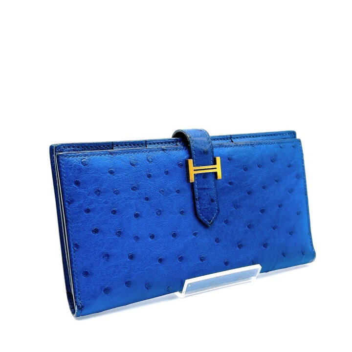 楽天市場】HERMES エルメス ベアンスフレ オーストリッチ 長財布 二  