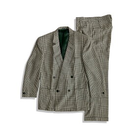 GIANNI VERSACE ジャンニ ヴェルサーチ グレンチェック 4B ダブル スーツ ウール size 46 グレー メンズ【中古】【鑑定済み】