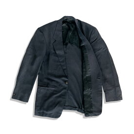 GIANNI VERSACE ジャンニ ヴェルサーチ メデューサボタン シルク シングルブレスト ジャケット size 46 ブルーグレー メンズ 当時物【中古】【鑑定済み】