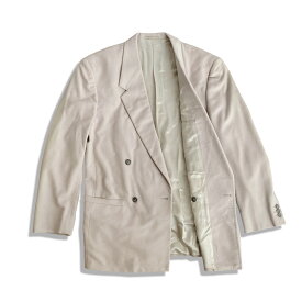 GIANNI VERSACE ジャンニ ヴェルサーチ ウール カシミヤブレンド ダブルブレスト ジャケット size 46 ピンクベージュ メンズ イタリア製【中古】【鑑定済み】