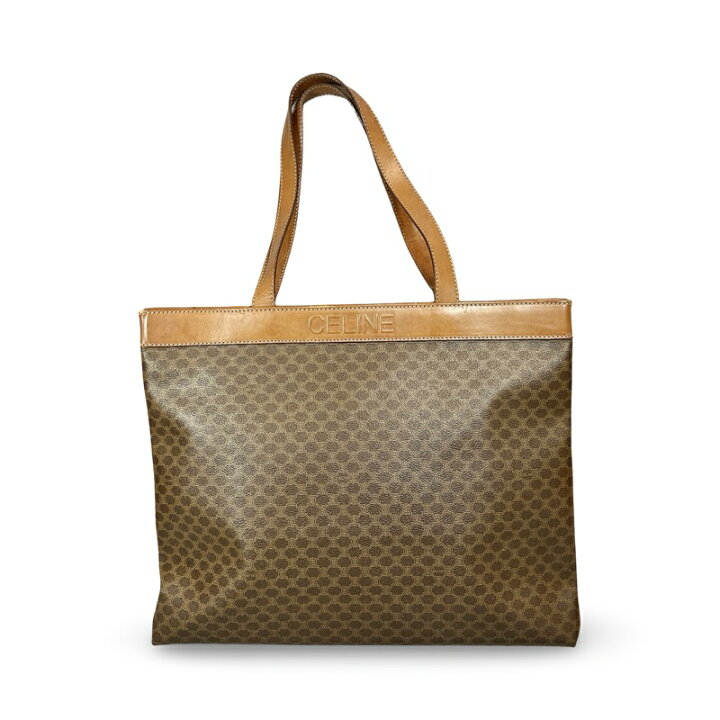 楽天市場】CELINE セリーヌ マカダム柄 トートバッグ ブラウン PVC  
