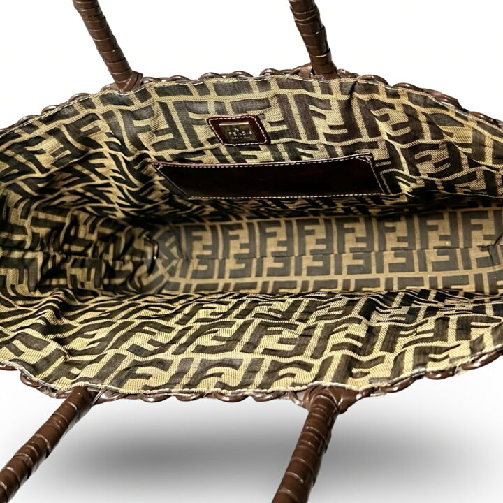 楽天市場】FENDI フェンディ ズッカ柄裏地 かごバッグ バスケット  