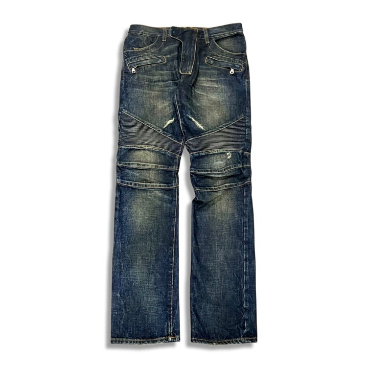 楽天市場】BALMAIN バルマン デニム バイカーパンツ ダメージ加工  