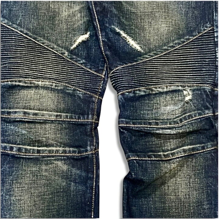 楽天市場】BALMAIN バルマン デニム バイカーパンツ ダメージ加工 
