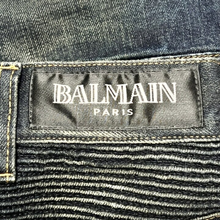 楽天市場】BALMAIN バルマン デニム バイカーパンツ ダメージ加工 