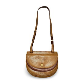 Cartier カルティエ トリニティ マストライン ハーフムーン レザー ショルダーバッグ クロスボディバッグ マスタード must de Cartier ヴィンテージ【中古】【鑑定済み】