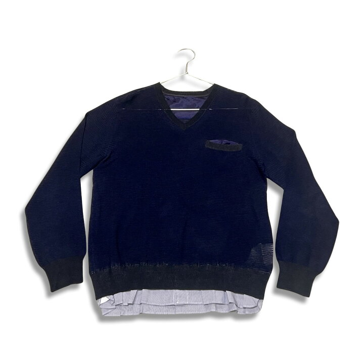 楽天市場】sacai サカイ リネン×コットン シャツドッキング ニット 