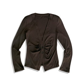 FOXEY NEW YORK フォクシーニューヨーク Vネック 長袖 リブ カーディガン size40 ブラウン レディース【中古】【鑑定済み】