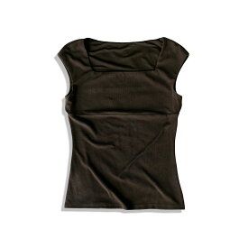 FOXEY NEW YORK フォクシー ニューヨーク ノースリーブ スクエアネック カットソー トップス インナー size 40 ブラウン レディース【中古】【鑑定済み】