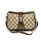 GUCCI Accessory Collection オールドグッチ シェリーライン GG ショルダーバッグ クロスボディバッグ ブラウン【中古】【鑑定済み】【送料無料】