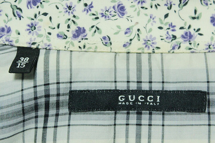 楽天市場】GUCCI グッチ 花柄 チェック 長袖 カジュアル ウエスタン 