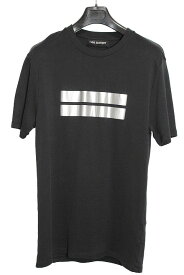 Neil Barrett ニールバレット SLIM FIT メンズ シルバーライン 半袖 Tシャツ ブラック コットン Lサイズ BJT412S G524 カットソー【中古】【鑑定済み】【送料無料】