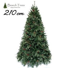 Branch Trees® 最高級リッチ クリスマスツリー 210cm R 濃密度3種類の枝 赤い実と松ぼっくり付 TXN18-118-21-R　2m Christmas tree