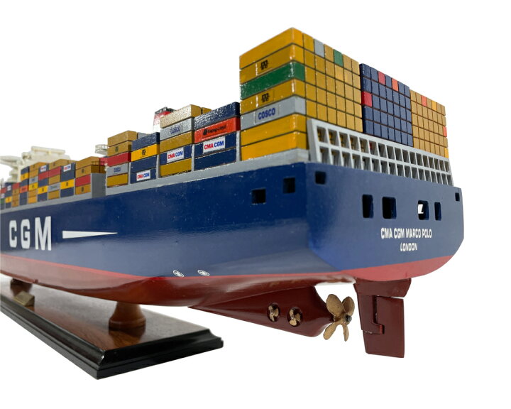 楽天市場】木製模型 コンテナ船 【Wooden Model Boat】 CMA CGM MARCO 