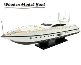 木製模型 クルーザー 船 MANGUSTA 108 【Wooden Model Boat】 全長87cm 1/40スケール 手造り 完成品 モデルシップ