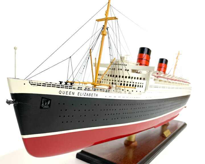 楽天市場】木製 手創り 模型船 クイーン エリザベス号 RMS Queen 