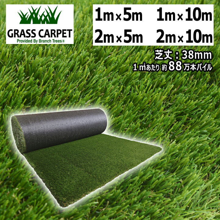 楽天市場】人工芝 ロール GRASS CARPET 芝丈38mm 高密度 まるで本物の 