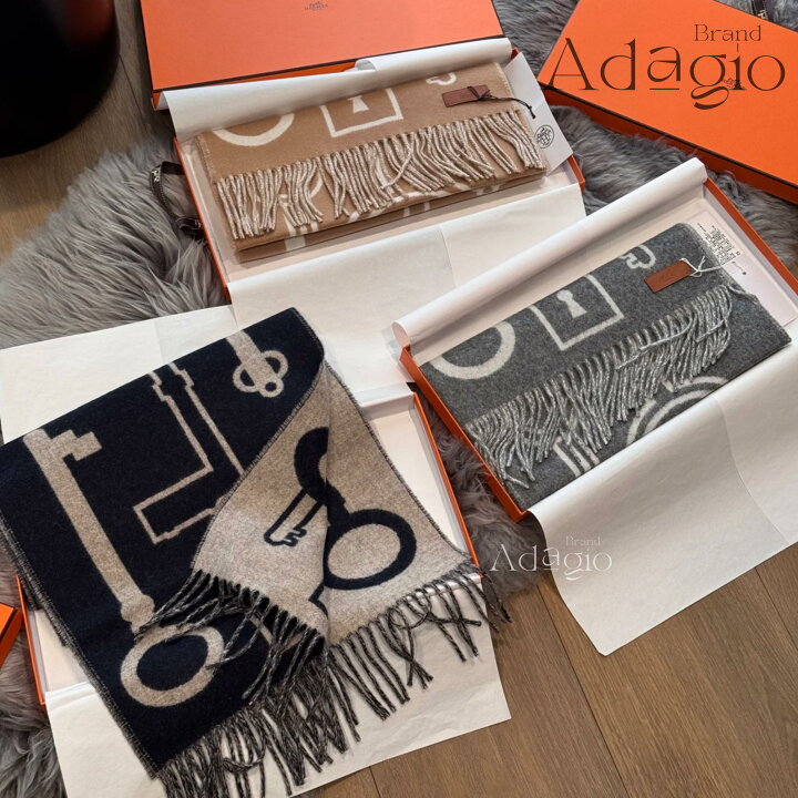 楽天市場】【新品同様・未使用】HERMES エルメス マフラー カシミヤ  