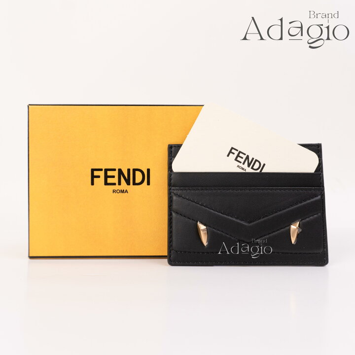 楽天市場】FENDI フェンディ カードケース 黒 ブラック バグズアイ 