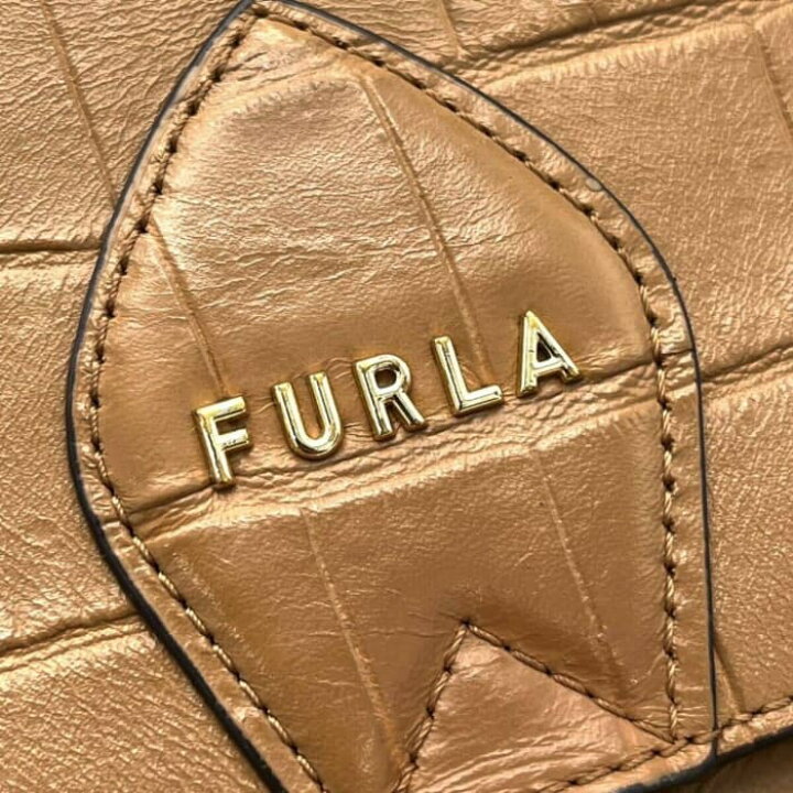楽天市場】【中古】良品 FURLA フルラ クロコ 型押し レザー  