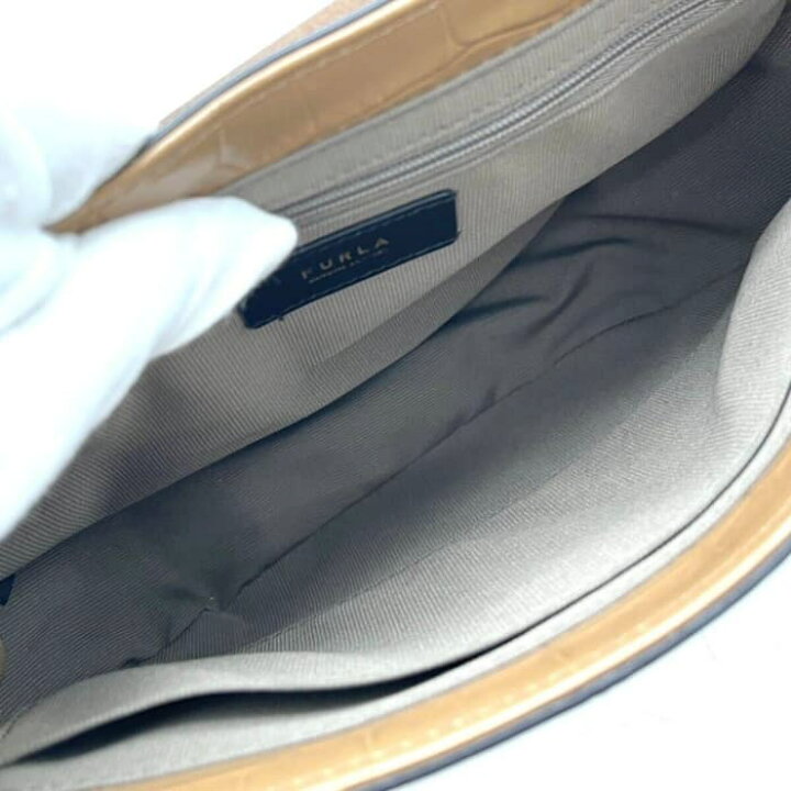 楽天市場】【中古】良品 FURLA フルラ クロコ 型押し レザー  