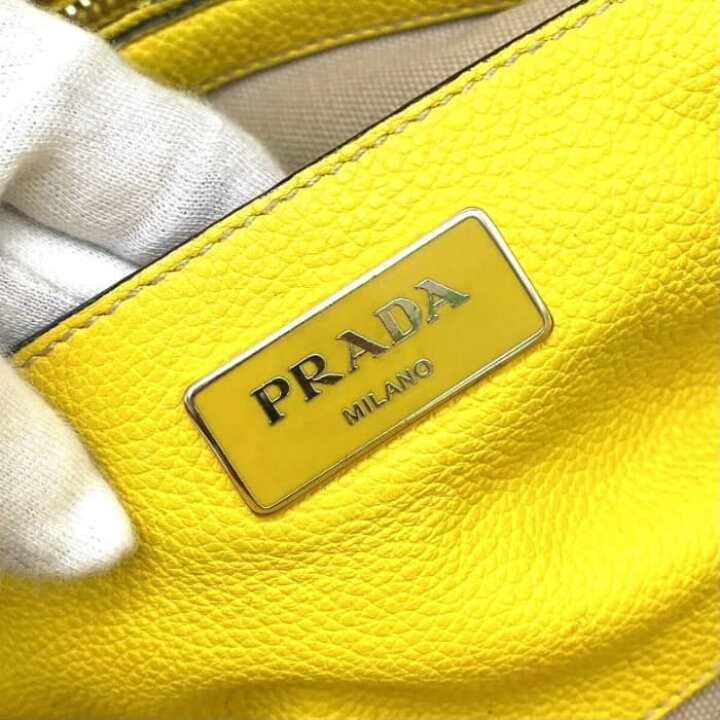 楽天市場】【中古】良品 PRADA プラダ 三角ロゴ プレート 2way レザー  