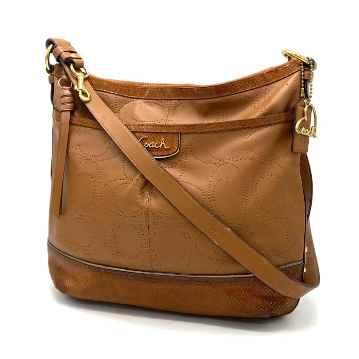 楽天市場】【中古】 COACH コーチ パンチング 巾着 2way レザー 