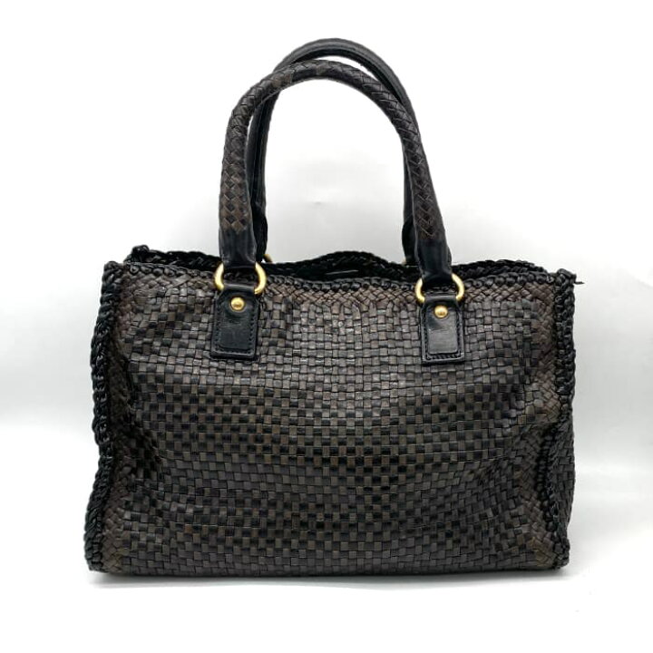 楽天市場】【中古】 PRADA プラダ 三角ロゴ プレート 編み込み 2way  