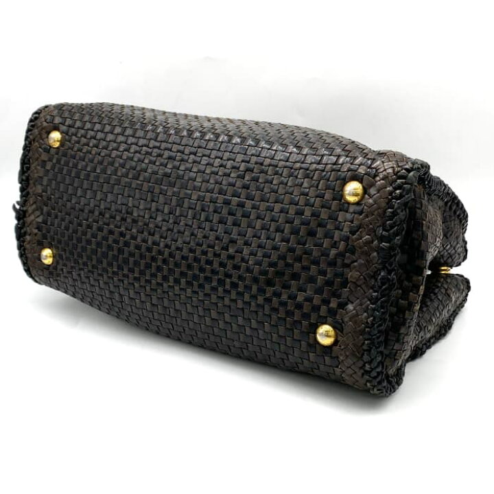 楽天市場】【中古】 PRADA プラダ 三角ロゴ プレート 編み込み 2way  