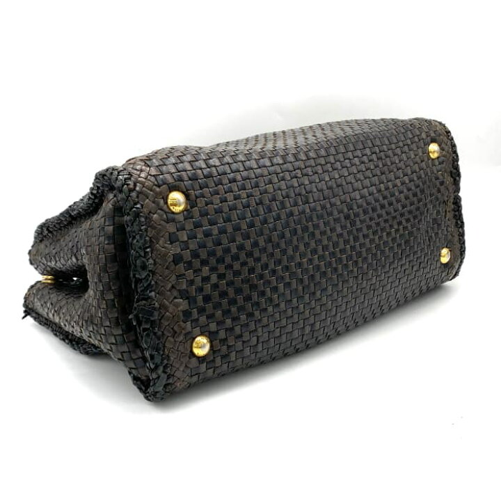 楽天市場】【中古】 PRADA プラダ 三角ロゴ プレート 編み込み 2way  